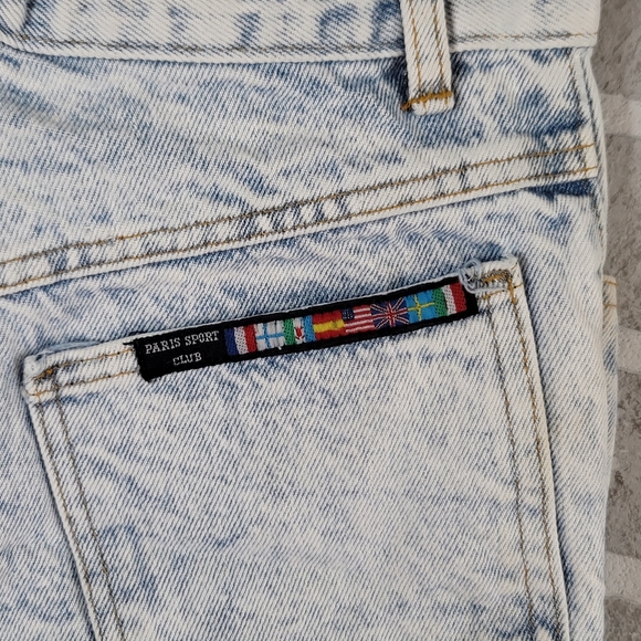 Paris Sport Club Vintage Acid Washed Cut Off Jean Shorts 80's Women's Size 5 - Picture 11 of 14